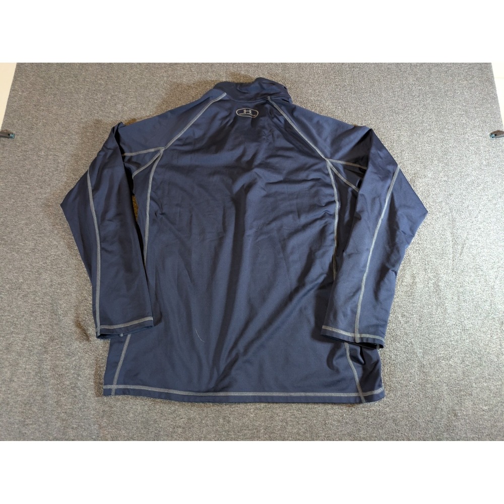 Under Armour Shirt Men's Pullover Gray 1/4 Zip Loose Fit Coldgear Size L - Picture 5 of 5